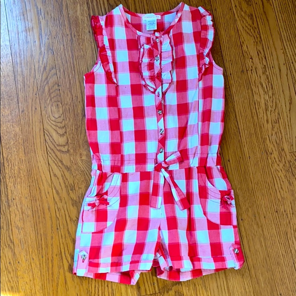 Deux par deux plaid romper size 10